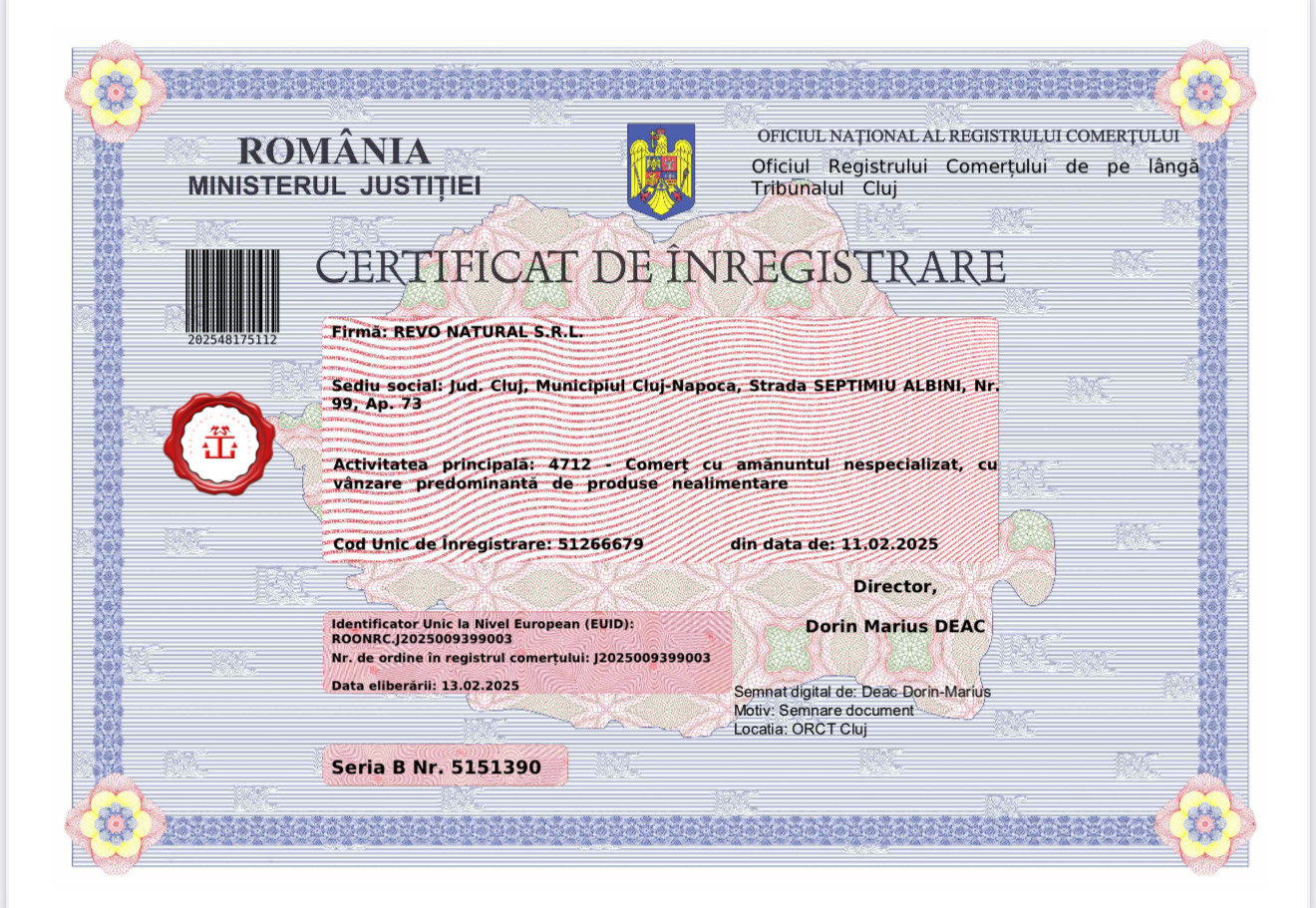 Certificat Revo Natural